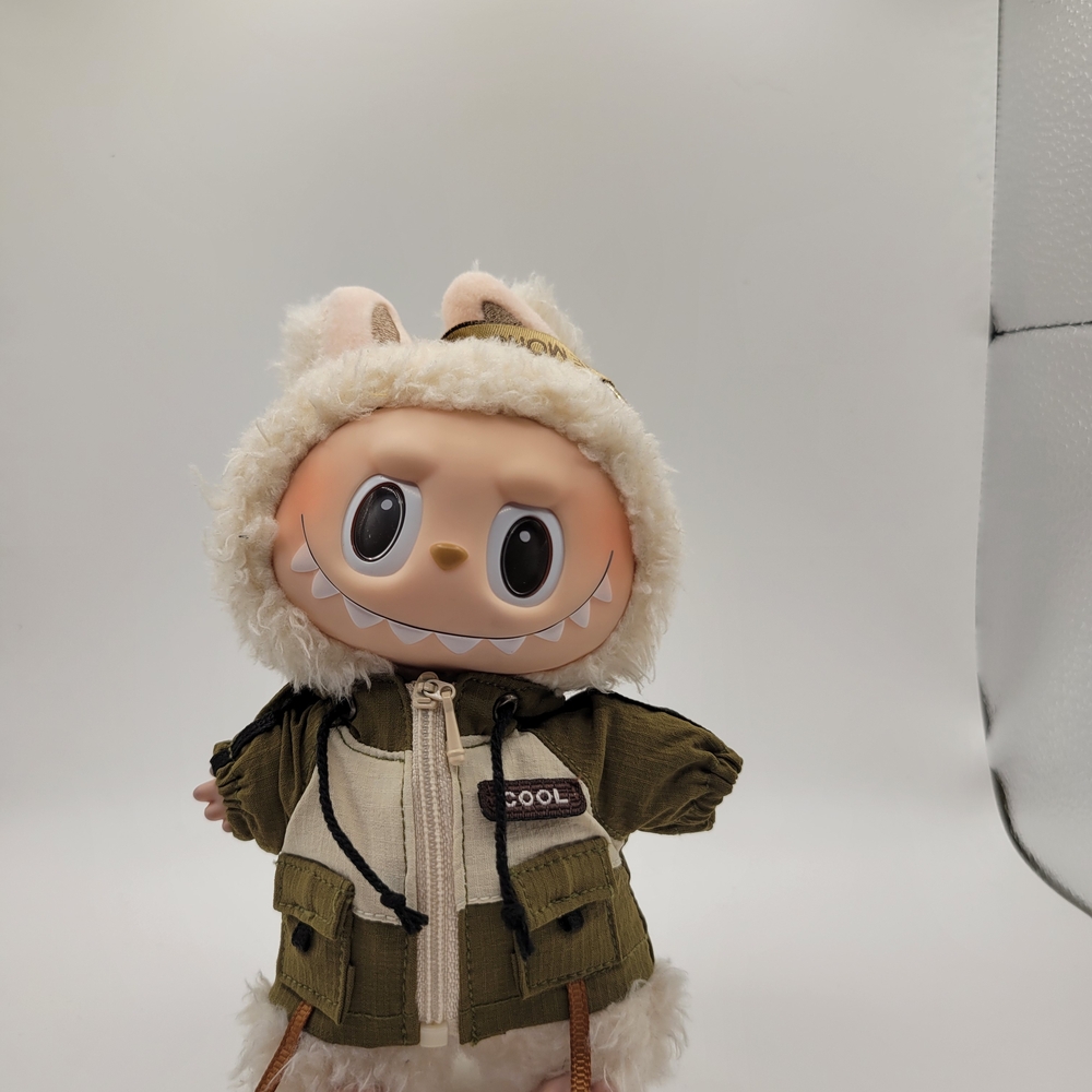 Labubu Doll Hooded Utilility Style Jacket.No Doll Clothing Only.